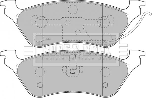 BORG & BECK Комплект тормозных колодок, дисковый тормоз BBP1889